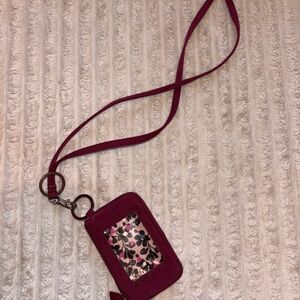 Vera Bradley Magenta Floral ID Lanyard